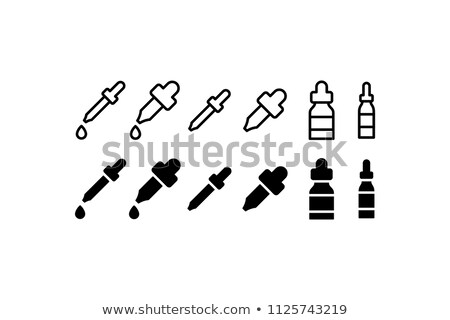 Stok fotoğraf: Glass Of Bottle And Pipette With Liquid Set Vector