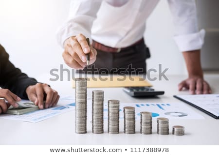 Zdjęcia stock: Business Accountant Or Banker Two Business Partner Analysis Wit