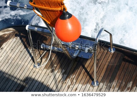 Zdjęcia stock: Boat Stern With Life Buoys