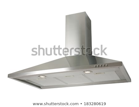 Сток-фото: Modern Inox Cooker Hood Isolated On White