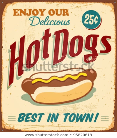 Stock fotó: Vintage Hot Dog Grunge Poster