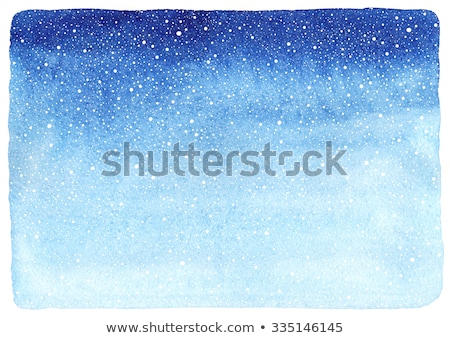 Stock photo: Watercolor Blue Painted Christmas Snowflake