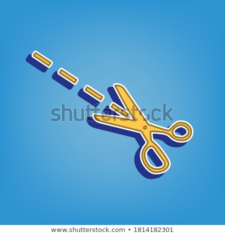 Stock photo: Scissor Golden Vector Icon Button