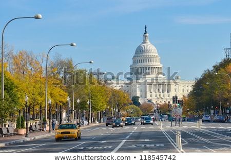 Foto stock: Washington Monument In The Center Of Washington Dc