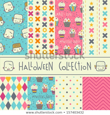 [[stock_photo]]: Zombie Cute Cartoon Kid Seamless Pattern