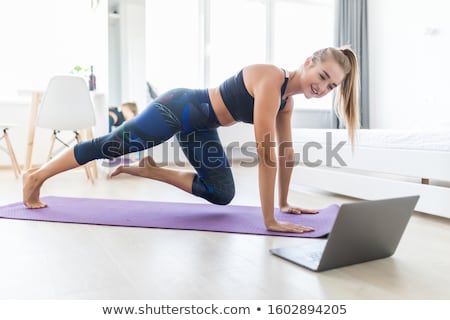 Сток-фото: Young Woman Doing Plank Pose