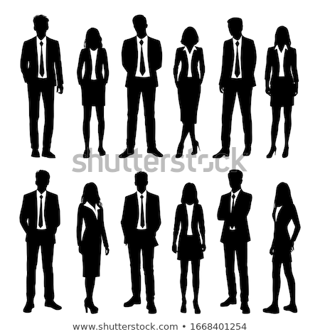 Foto d'archivio: Business People Silhouette Set Vector Man Woman Adult Worker Background Element Corporate Hands