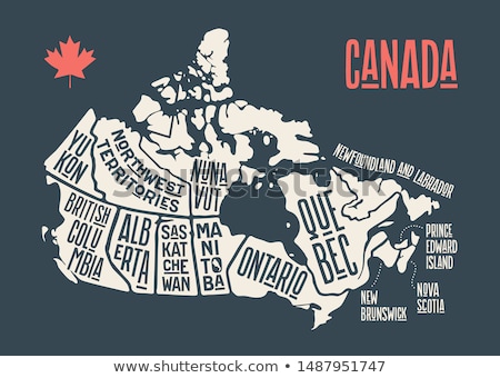 ストックフォト: Map Canada Poster Map Of Provinces And Territories Of Canada