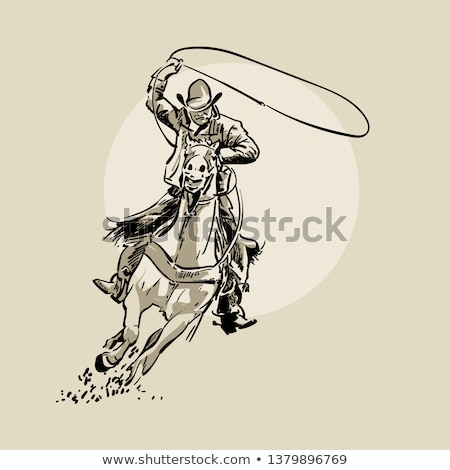Stockfoto: Hand Drawn Sketch Cowboy Icon