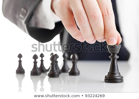 Foto stock: Business Man On A Chess Board