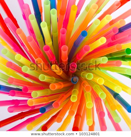 ストックフォト: Multi Color Flexible Straws