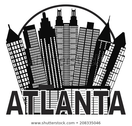 [[stock_photo]]: Atlanta Skyline Circle Black And White Illustration