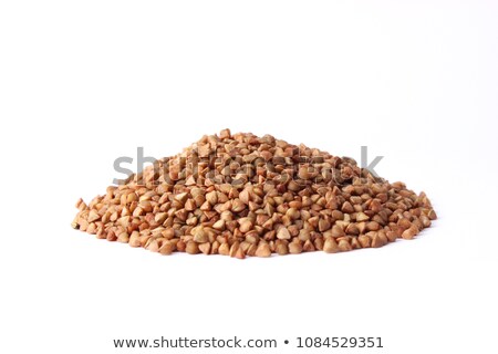 ストックフォト: Buckwheat In Wooden Bowl Isolated Groats In Wood Dish Grain On