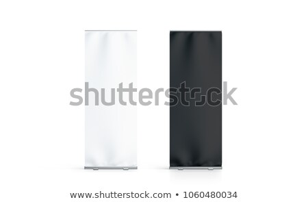 Stock fotó: Black Blank Presentation Roller Screen 3d Rendering