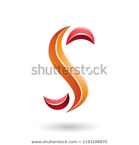 ストックフォト: Red Glossy Snake Shaped Letter A Vector Illustration