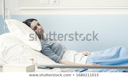 Stock photo: Woman In Hospital Bed Suffering From Cancer