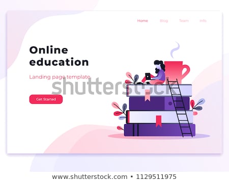 Stock photo: E Library Landing Page Template