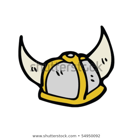 Sketch Cute Viking Helmet Imagine de stoc © lineartestpilot