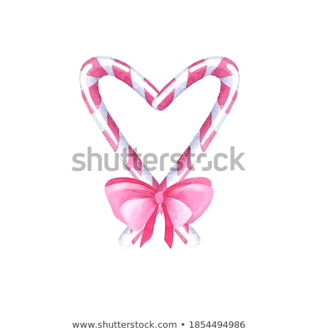 Stok fotoğraf: Pink Hand Drawn Watercolor Heart Isolated On White Background Fo