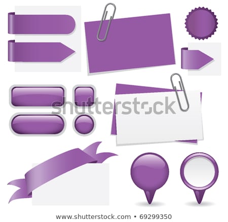 Stock fotó: Paper Clip Purple Vector Icon Button