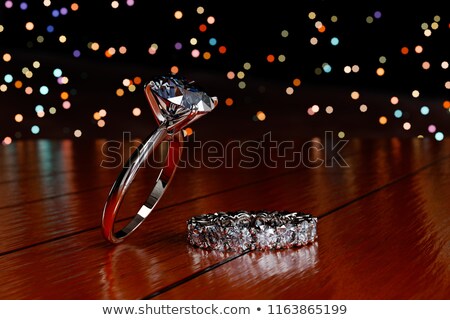 Stock photo: Luxury Gemstone Jewelry On Black Glossy Table
