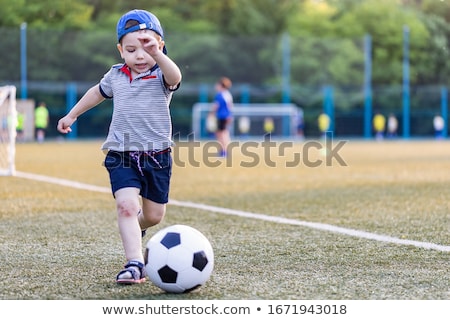 Stock foto: Kids Playing Soccer Penalty Kick