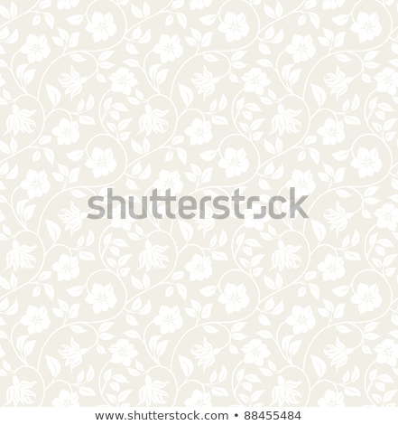 Stock photo: Brown Floral Seamless Pattern With White Flowers