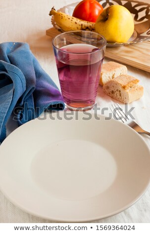 Foto stock: Round White Clean Table Restaurant Round Table With White Tablecloth Isolated