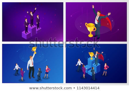 Foto stock: Achieving Business Excellence People With Prize