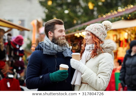 Stockfoto: Christmas Fair Winter Holidays Market With People