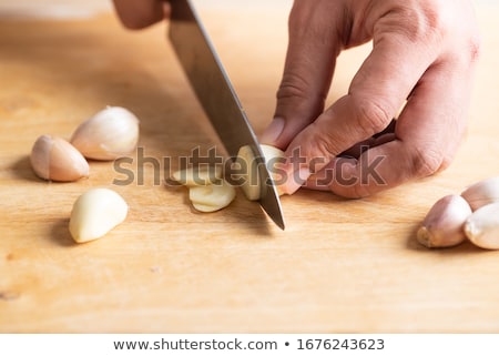 Сток-фото: Garlic And Knife