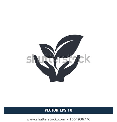 Zdjęcia stock: Background With Ecological Environment Icon - Hand And Green Lea