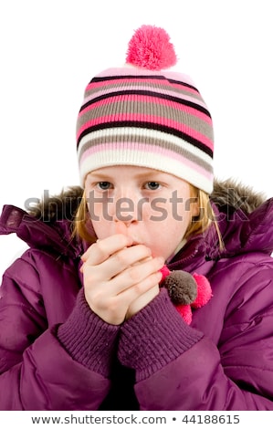 Stockfoto: Neeuwt · Op · Jonge · Vrouw · Die · In · Winterclothes · Omhoog · Kijkt