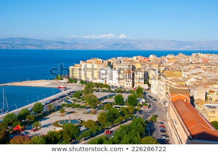 Stock fotó: Old Church Tower Corfu Town Greece