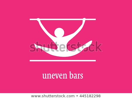 ストックフォト: Gymnastics On Uneven Bars Icon In Colors