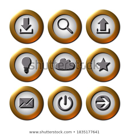 商業照片: Set Of Nine Glossy Buttons With Internet And Tech Symbols