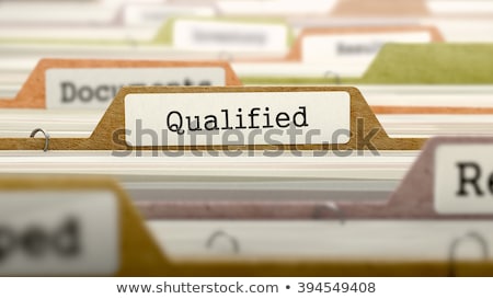 Foto stock: Card Index With Qualified 3d Illustration