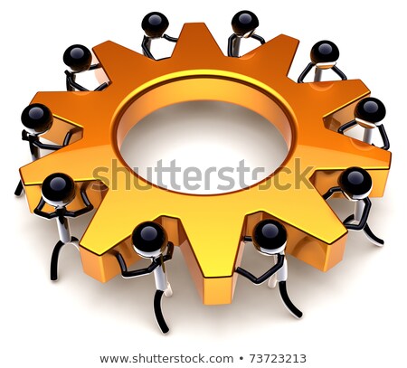 Stock photo: Golden Gears With Team Management Concept 3d Illustration