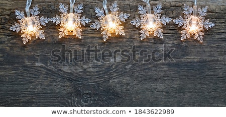 Stock photo: Winter Abstract Background Christmas Bulbs With Snowflakes