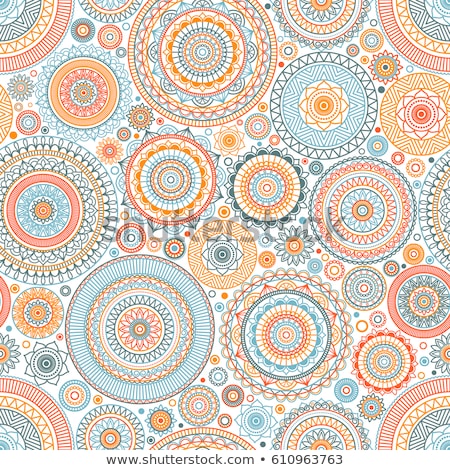 ストックフォト: Mandala Pattern Design In Red And Blue