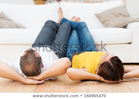 Foto stock: Cute Couple Relaxing At Home
