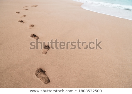 ストックフォト: Footsteps In Beach Sand