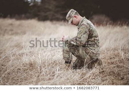 Stock fotó: Soldier Kneeling