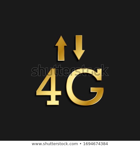 Zdjęcia stock: 4g Sign Golden Vector Icon Design