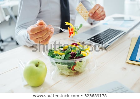 Сток-фото: Having Lunch Break At The Desk