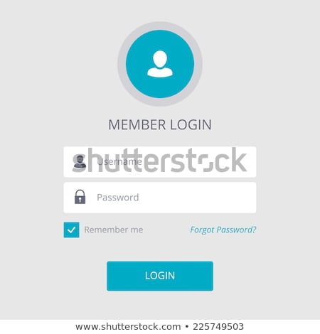 Сток-фото: Flat Login Form Design On Blue Background