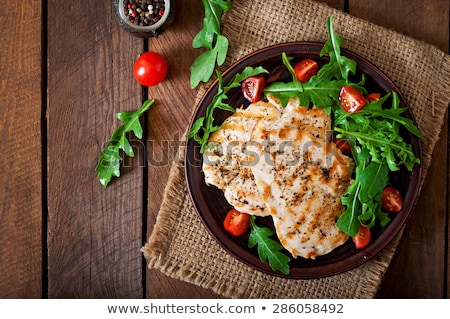 Stock fotó: Mixed Vegetable Salad With Grilled Chicken Fillet