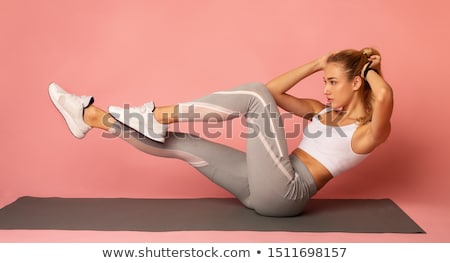 Stockfoto: Girl Doing Ab Bicycle Exercise