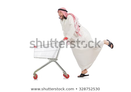 Stock photo: Arab Man Doing Shopping Isolated On White