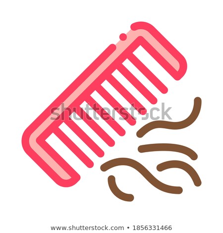 Stock foto: Comb Lost Hair Icon Vector Outline Illustration